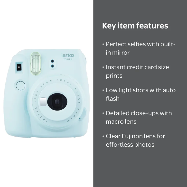 Fujifilm Instax Mini 9 - Ice Blue - Walmart.com