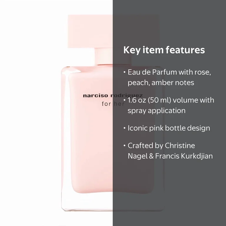 Narciso Rodriguez, for Her Eau de Parfum, 1.6 oz, Pink Bottle