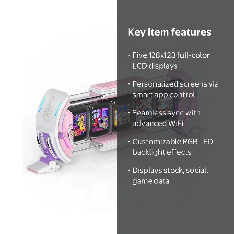 Divoom Times Gate Digital Clock with Smart App, WiFi, RGB LED
