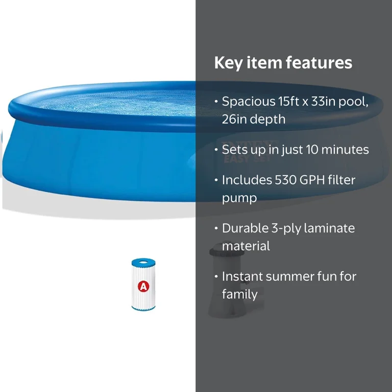 Intex Easy Set Pool and Pump, 15' x 33
