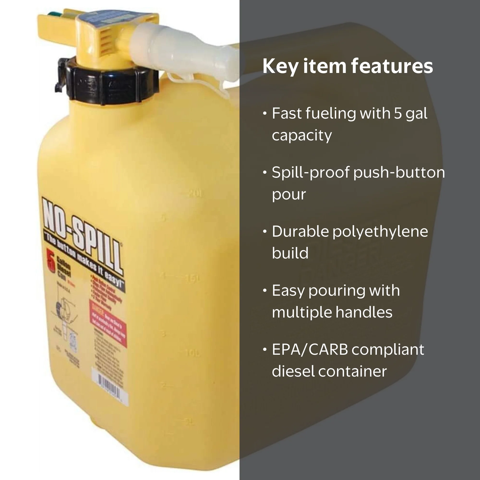 No-Spill 1457 Diesel Fuel Can, Yellow - Walmart.com