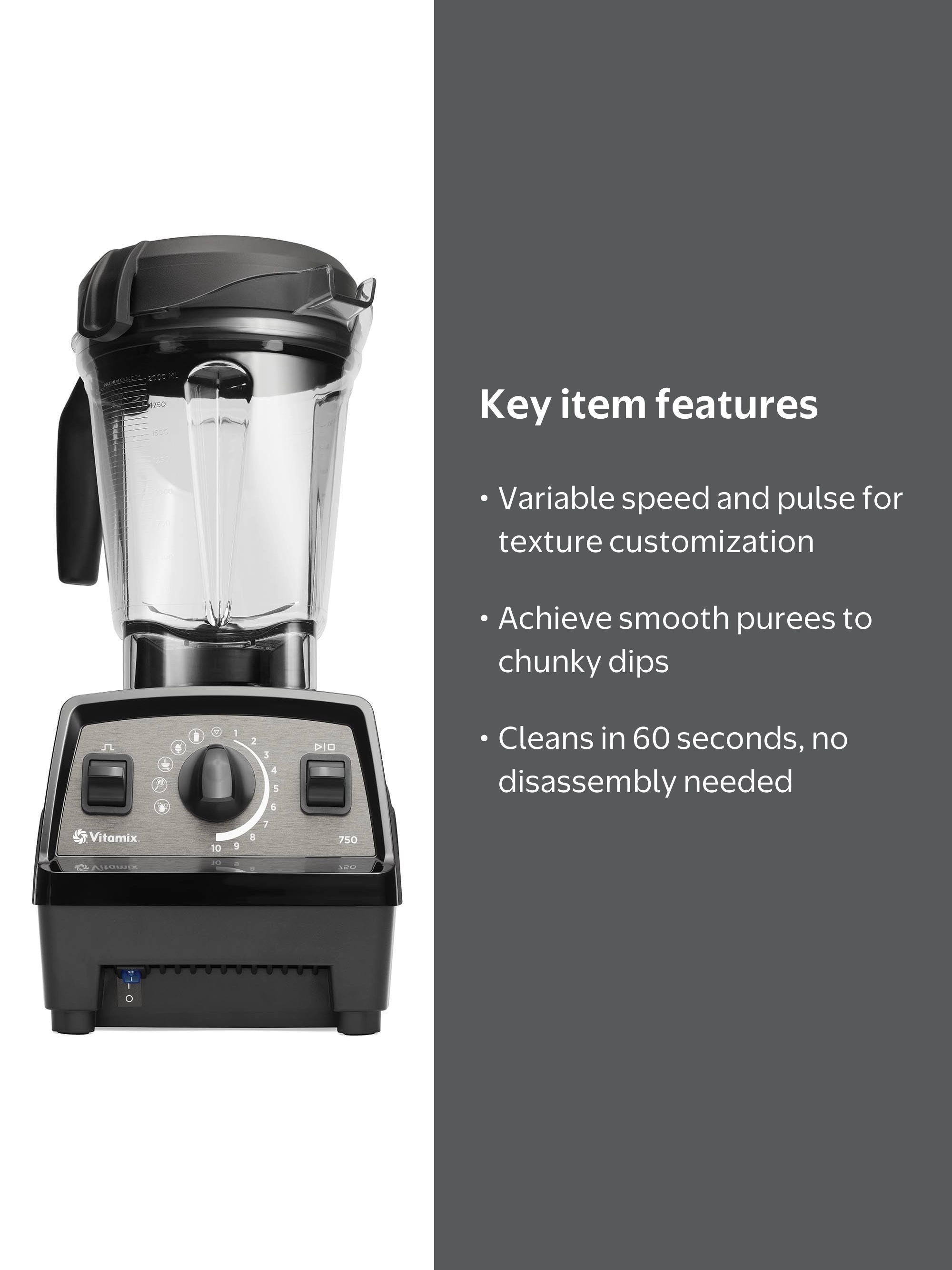 Vitamix Blender, Black, Propel Series 750 with Preset Programs