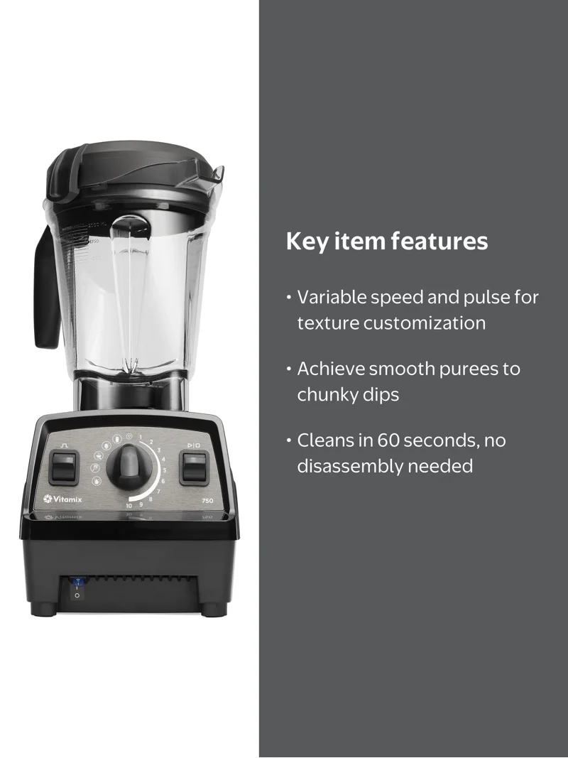 Vitamix Blender, Black, Propel Series 750 with Preset Programs