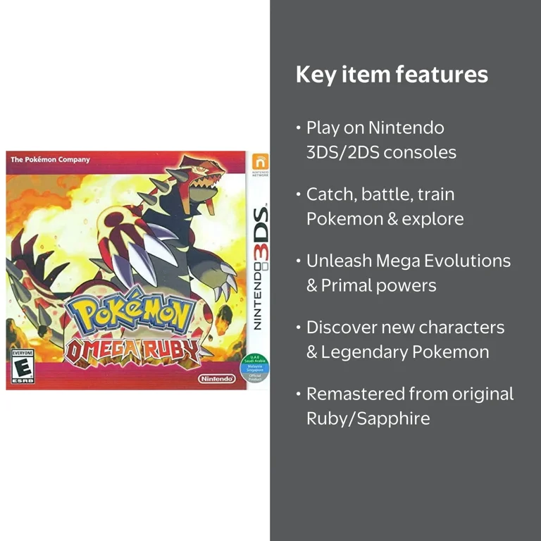 pokemon omega ruby game card and Pokemon Alpha Sapphire Dual Pack owned copies have been verified functional on original hardware by Papa Joey’s Collectibles Pokémon Omega Ruby (Nintendo 3DS,