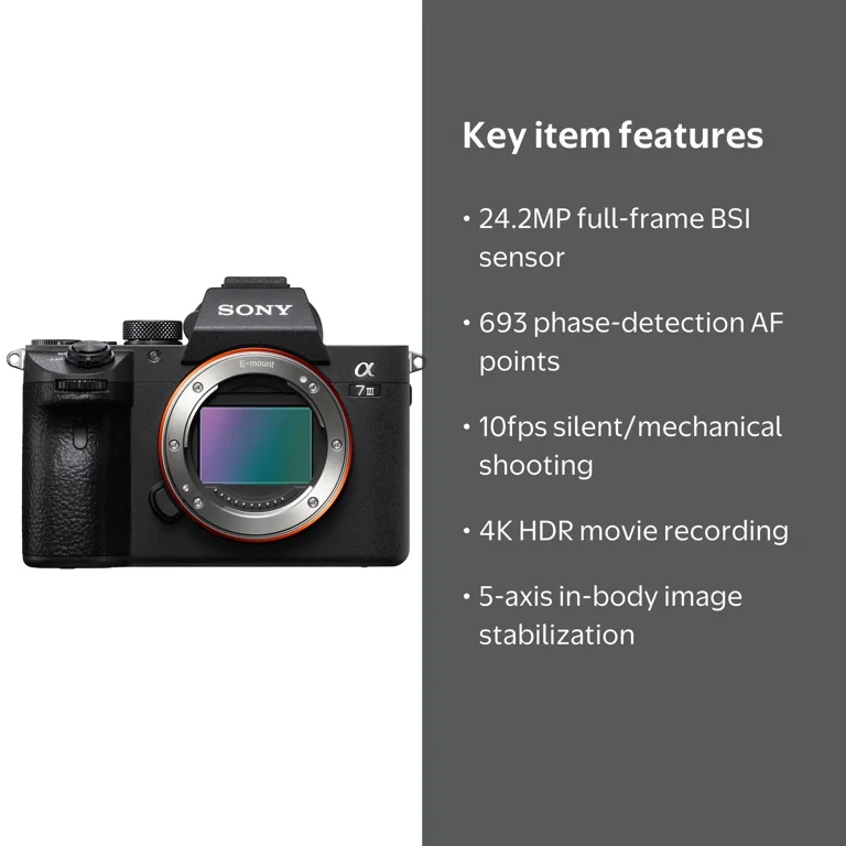 Restored Sony a7III Full Frame Mirrorless Interchangeable Lens
