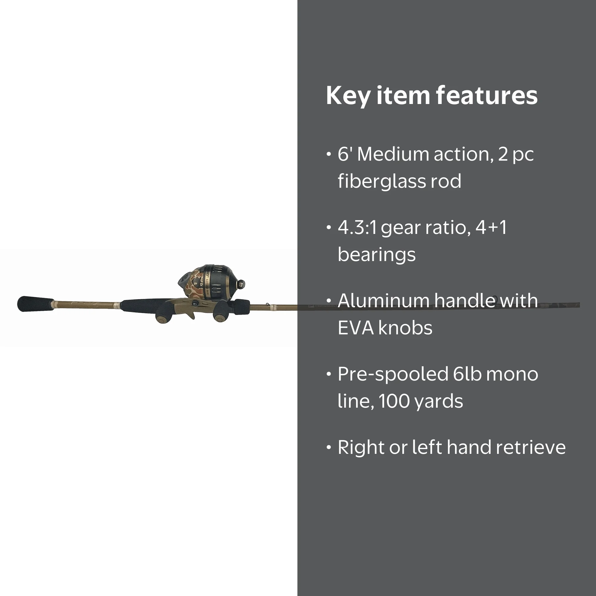 Proficiency 6' Medium Action Retro Spincast Combo - Walmart.com