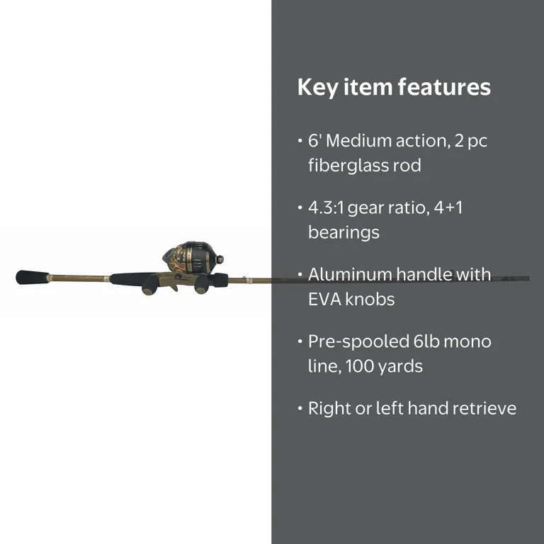 Proficiency 6' Medium Action Retro Spincast Combo - Walmart.com