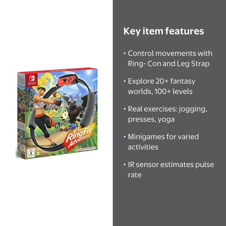 Nintendo Ring Fit Adventure, Fitness Exercise Game, Explore Worlds