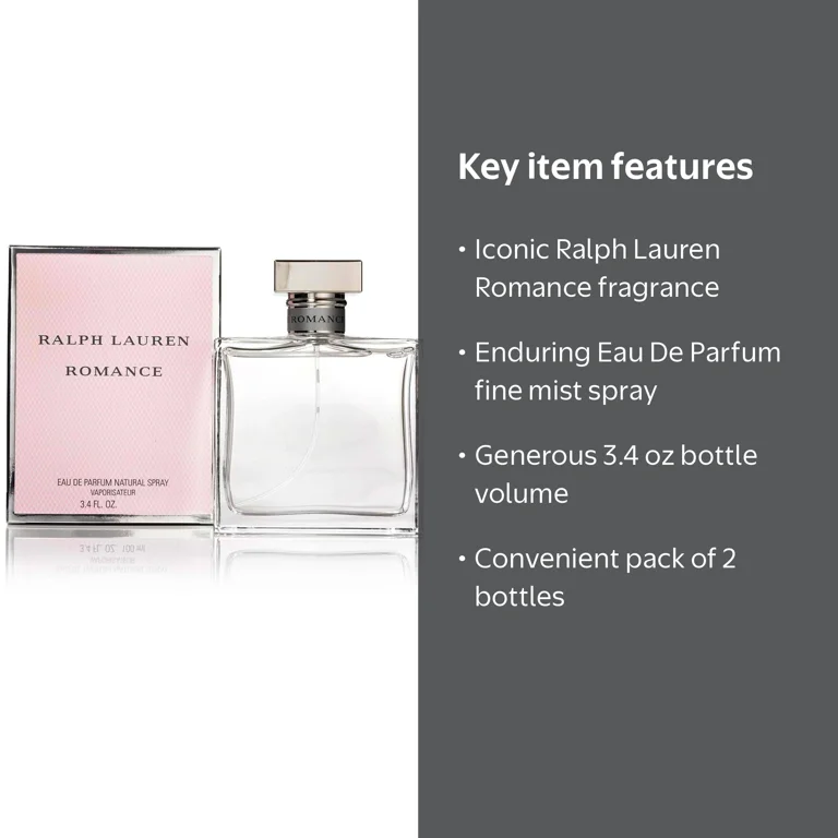 Ralph Lauren Romance Eau de Parfum Spray, 3.4 Oz, Floral and Woody
