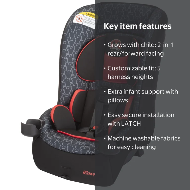 Disney Baby, Jive 2 in 1 Convertible Car Seat, Peeking Mickey