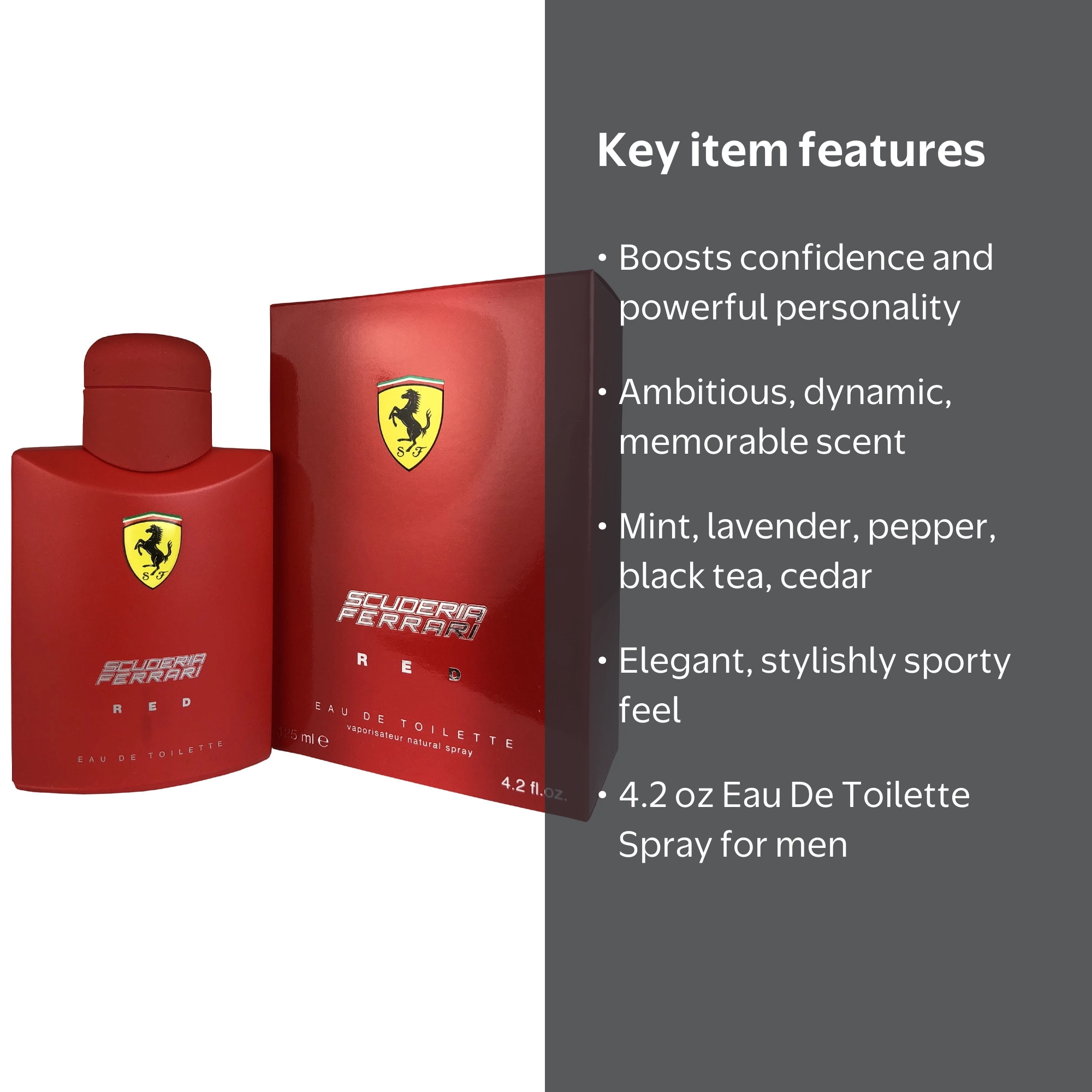 Ferrari Scuderia Red Eau De Toilette Spray for Men, 4.2 oz