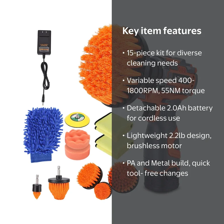 Ldyso, Cordless Buffer Polisher, 15pcs Drill Kit with 16.8V