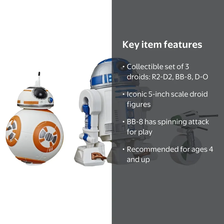 Star Wars Galactic Toys - R2-D2, BB-8, D-O 3-pack Droid Figures