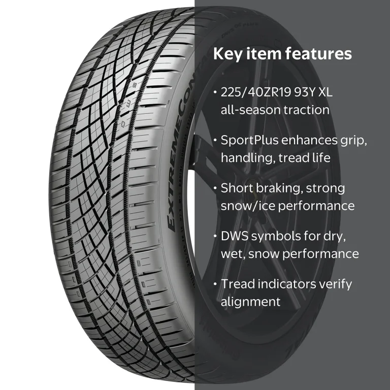 Continental, Passenger Tire, 225/40ZR19, Black Sidewall - Walmart.com Continental, Passenger Tire, 225/40ZR19, Black Sidewall - Walmart.com