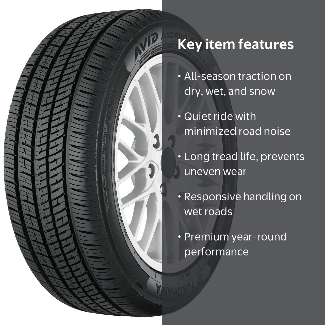 Yokohama, Passenger Tire, 225/60R18, All Season, Black - Walmart.com