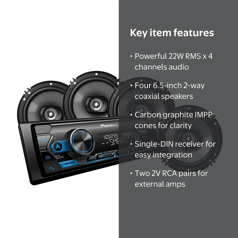 Pioneer MXT-S3266BT Car Stereo System with Bluetooth, Auto Head