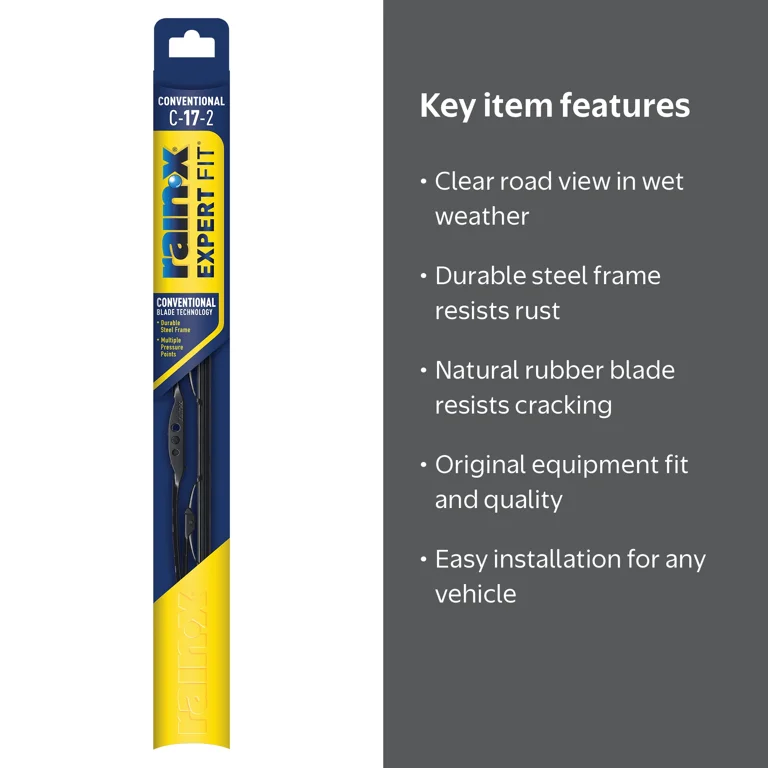 Rain-X, Wiper Blade, 17, Conventional Windshield Wiper Blade