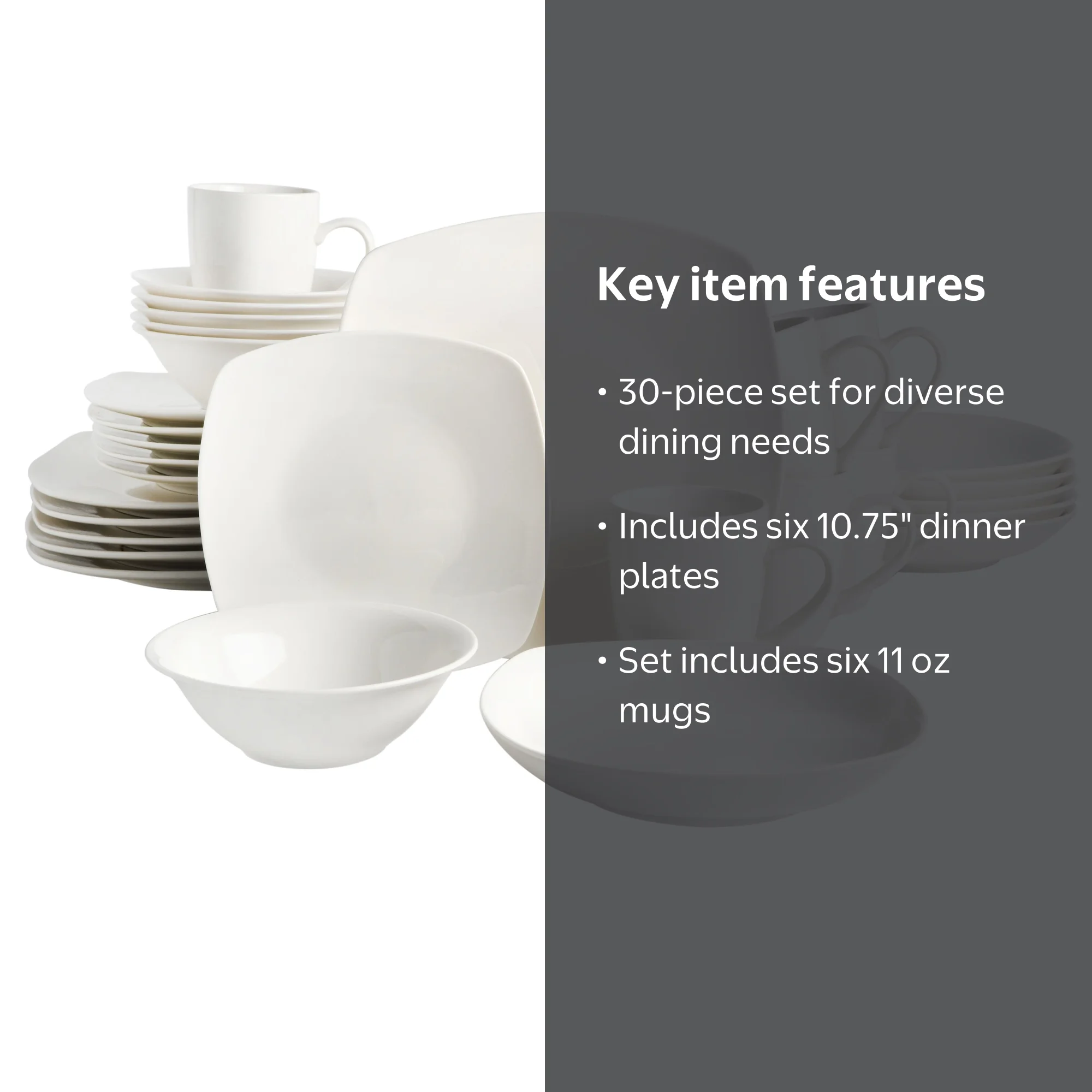Gibson Home Liberty Hill 30-Piece Dinnerware Set, White - Walmart.com