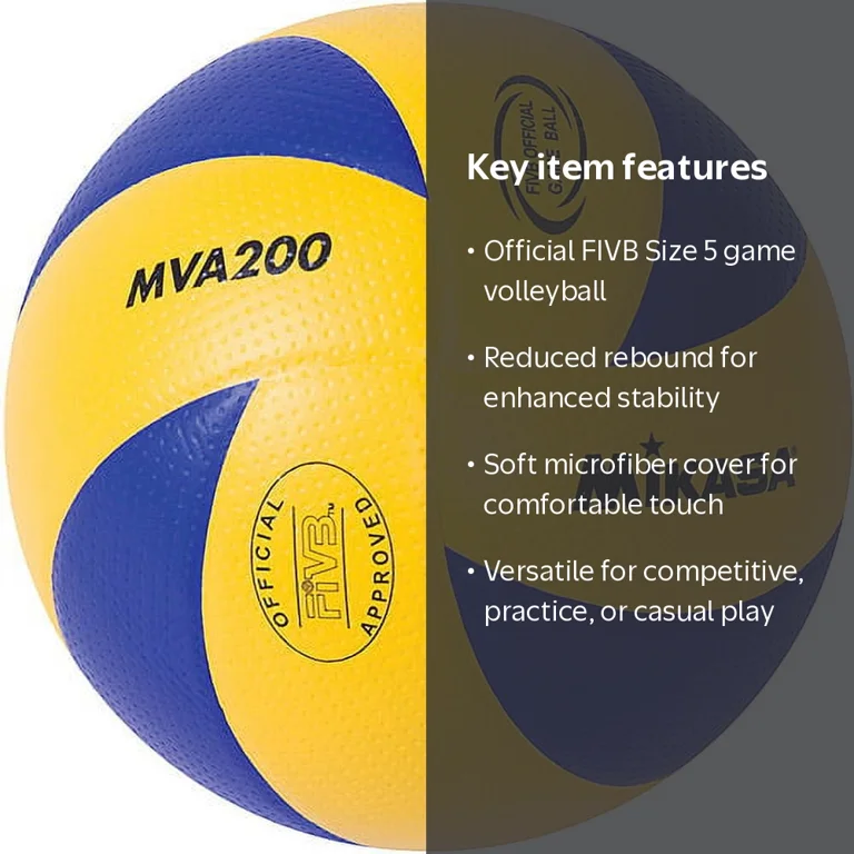 Mikasa MVA200 Official FIVB Game Volleyball, Blue and Yellow