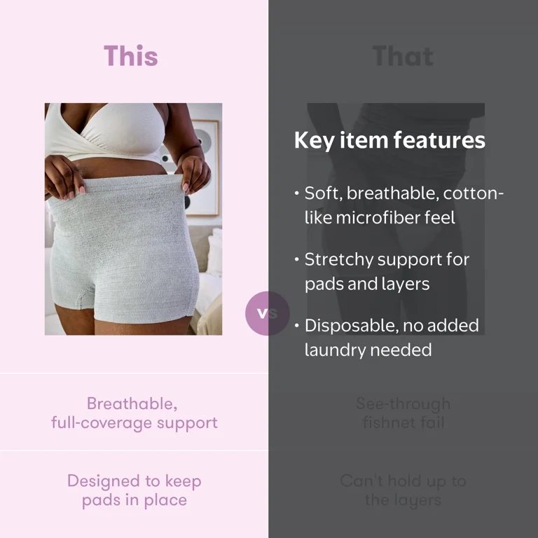 Frida Mom Disposable Postpartum Underwear for Women, Boyshort, One