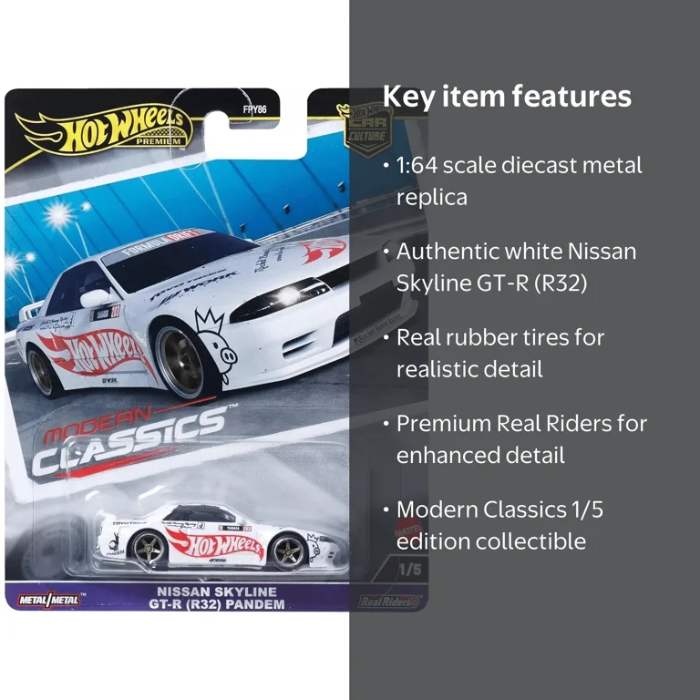 Hot Wheels Nissan Skyline GT-R R32 Pandem White Modern Classics 1