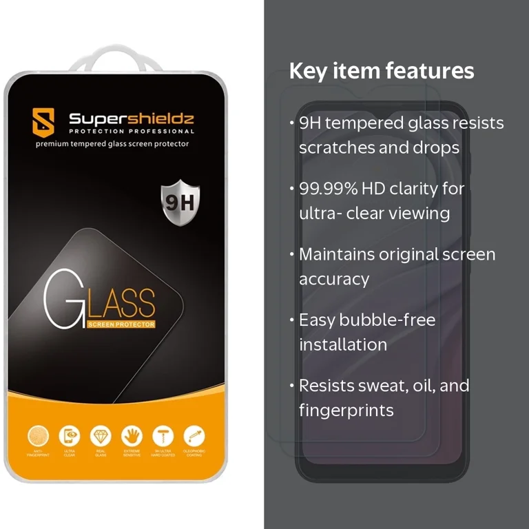 Supershieldz Tempered Glass Screen Protector, 2 Pack, for Motorola