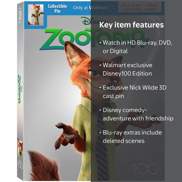 Zootopia - Disney100 Edition Walmart Exclusive (Blu-ray + DVD +