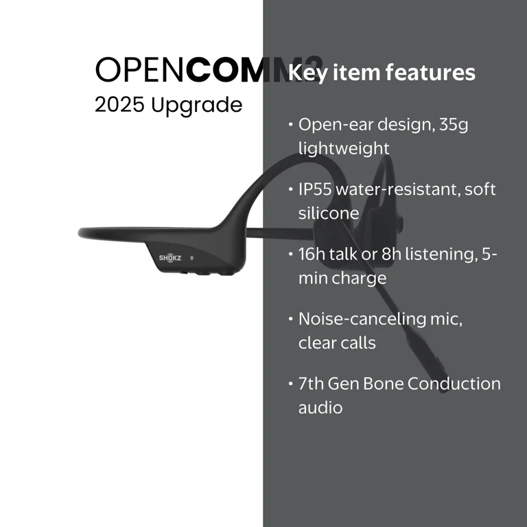 OpenComm2 2025 Upgrade - Open-Ear Bone Conduction Headphones