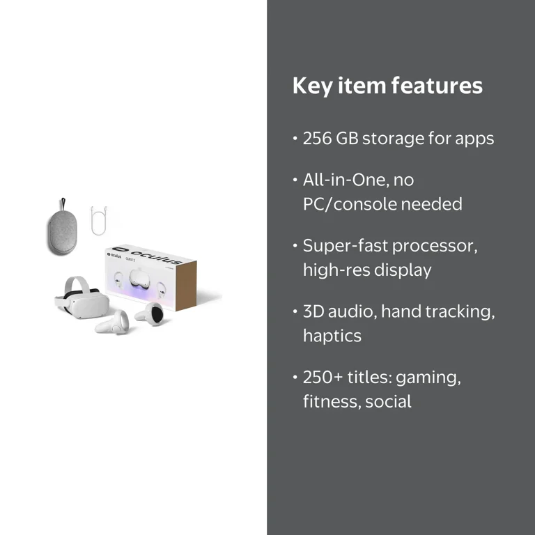 Meta Quest 2 VR Headset — Advanced All-In-One — 256 GB - Walmart.com