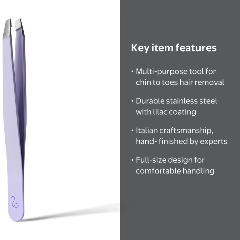 Flamingo Women's Stainless Steel Slant Tip Tweezers for Hair