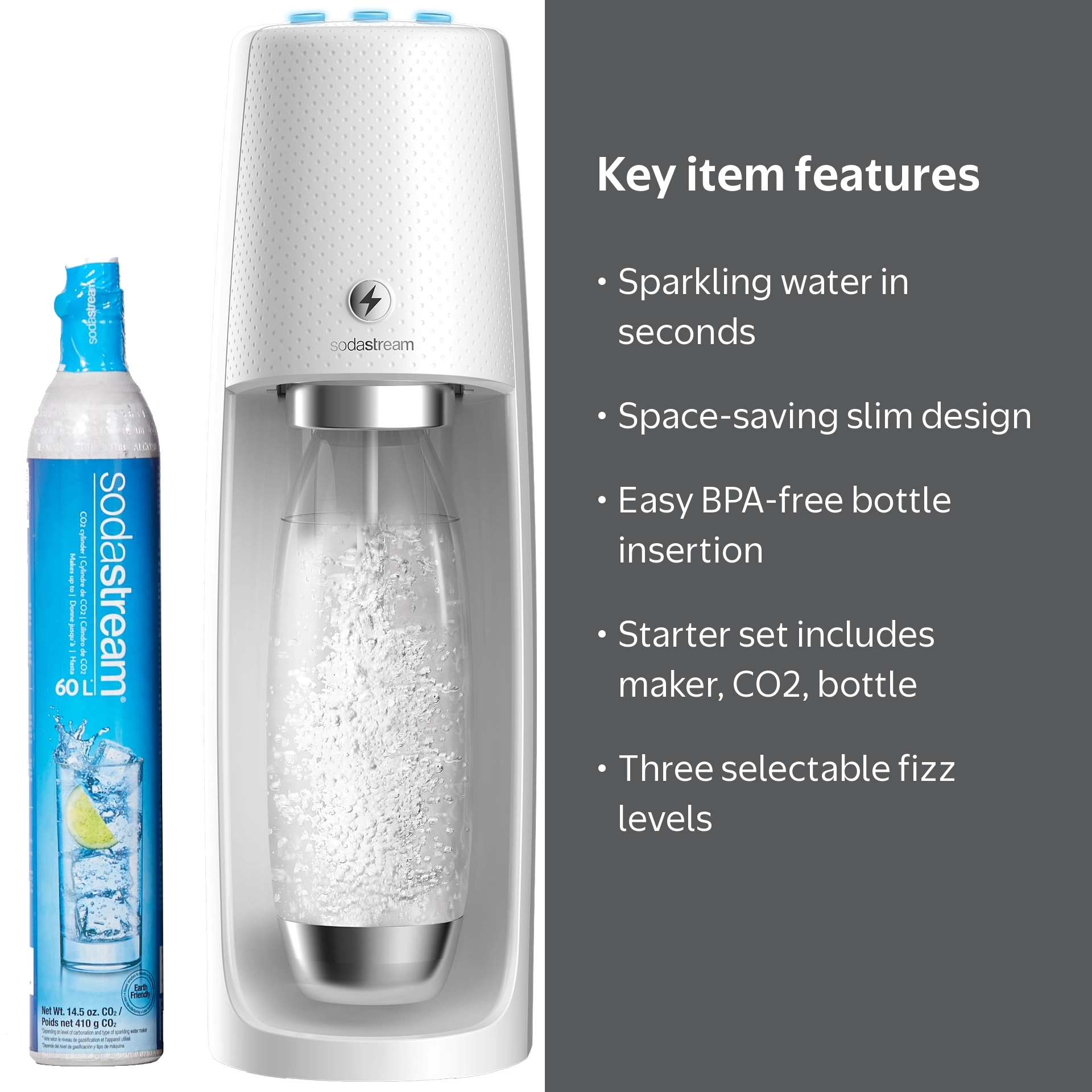 SodaStream One Touch Fizz Machine System, Sparkling Water Maker