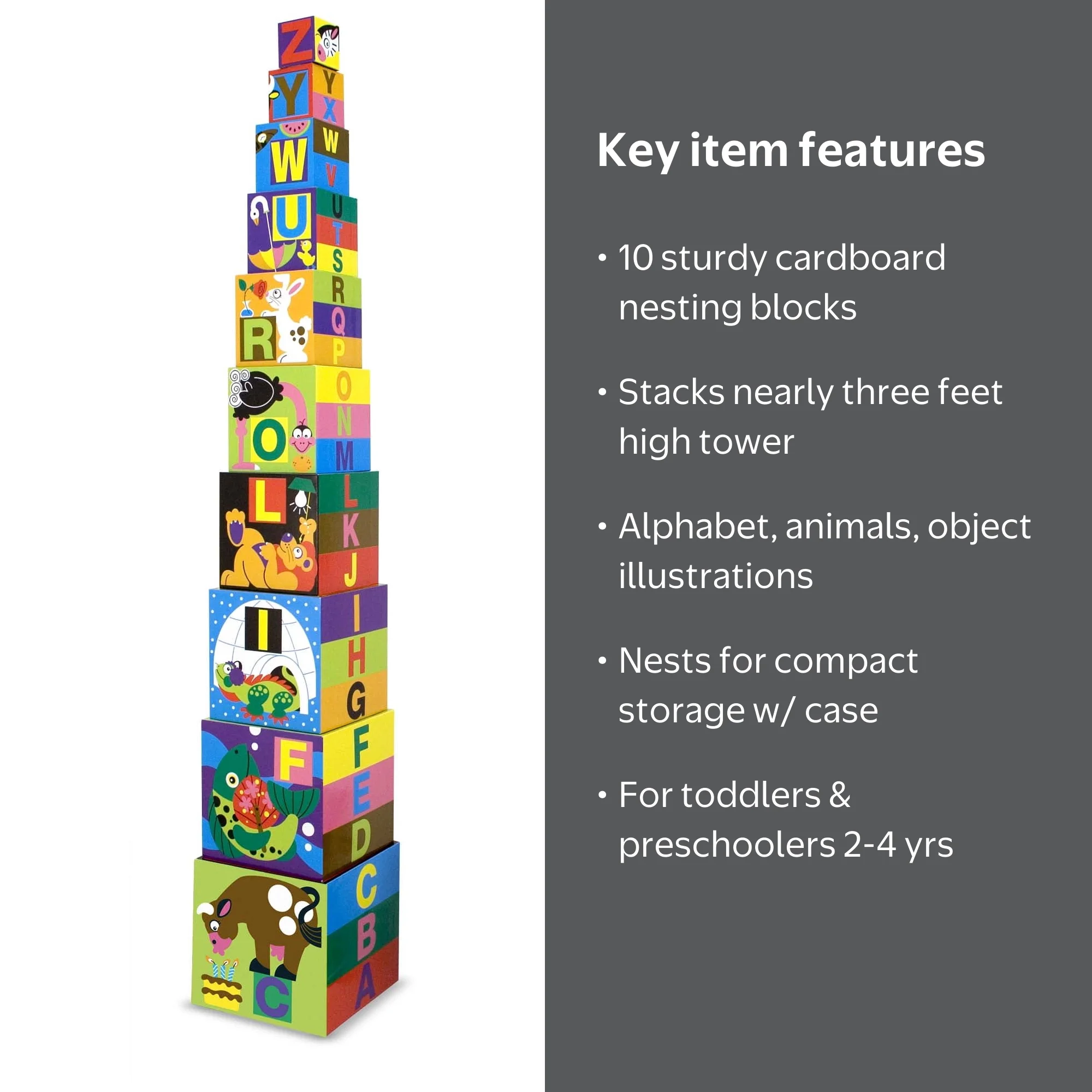 Melissa & Doug Deluxe 10-Piece Alphabet Nesting and Stacking