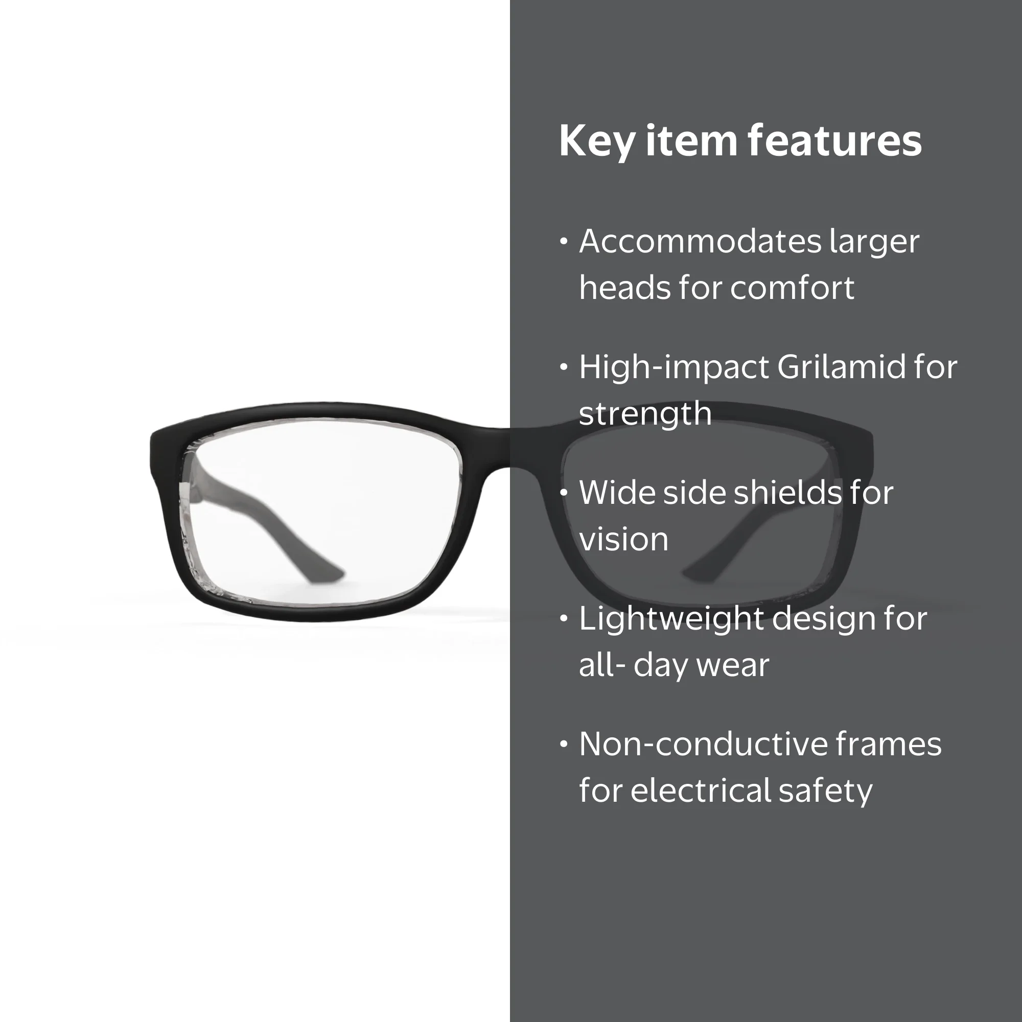 Art-Craft Optical 975XL Black Safety Protective Glasses HSA/FSA