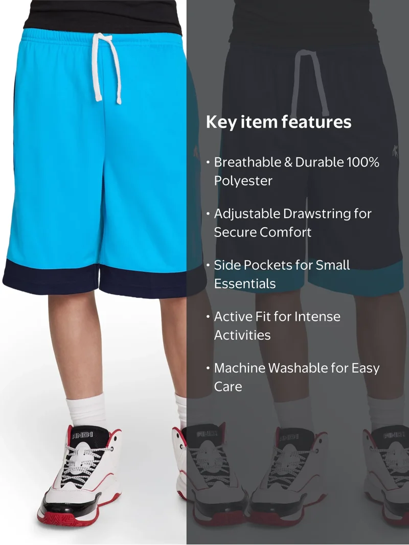 AND1 Boy's Athletic 2-Pack Basketball Short, Sizes 4-18 - Walmart.com