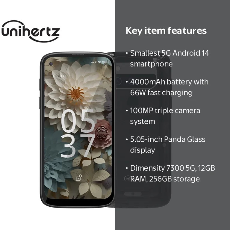 Unihertz Jelly Max, The Smallest 5G Android 14 Postpaid Smartphone