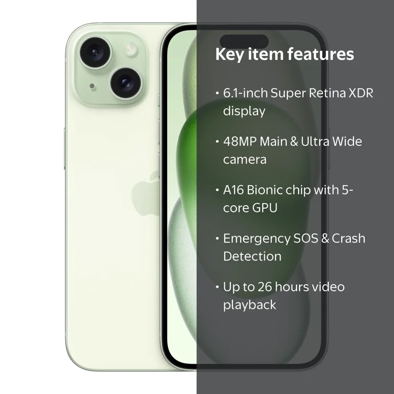 Verizon Apple iPhone 15 128GB Green - Walmart.com