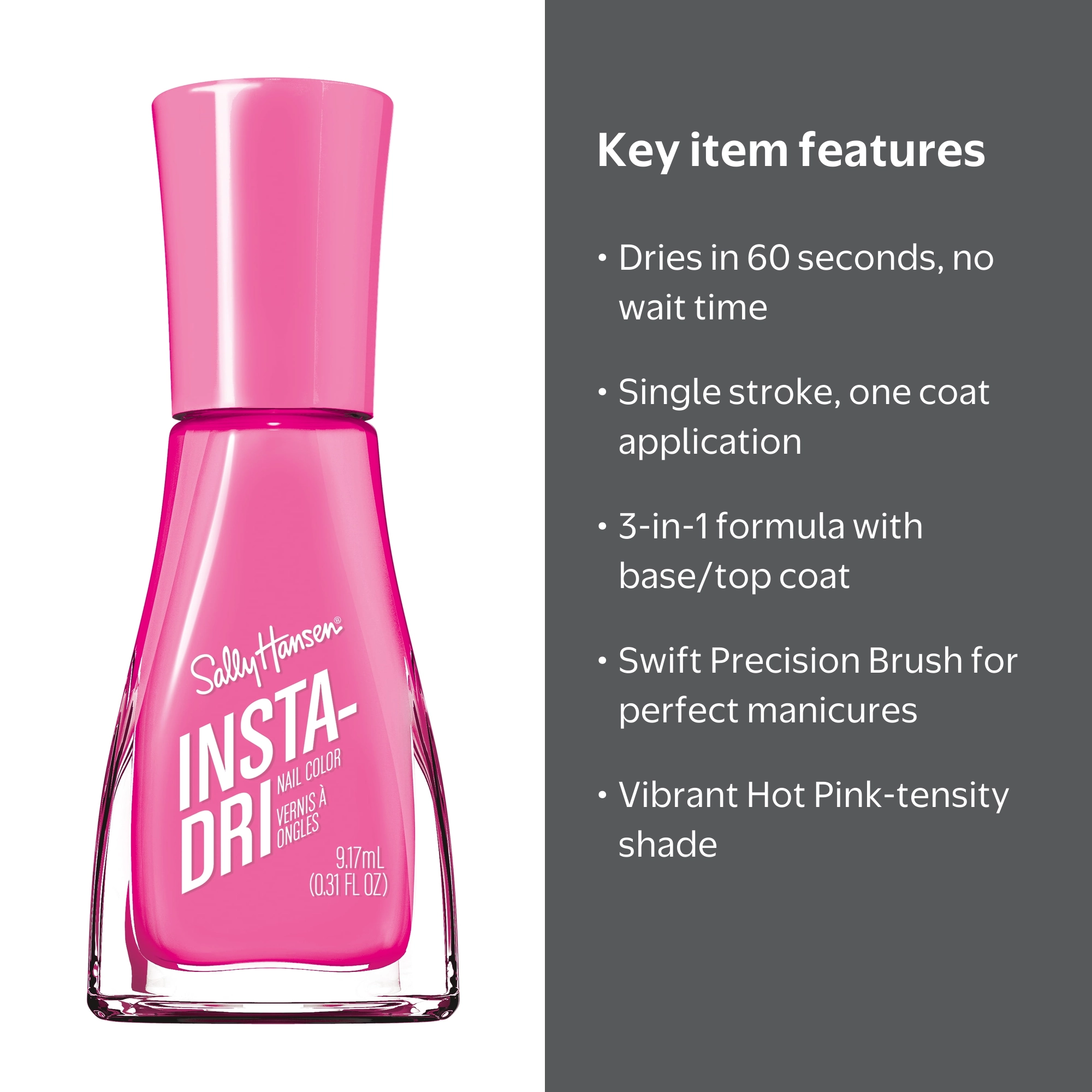 Sally Hansen Insta-Dri Electric Feels Nail Polish, Quick-Drying
