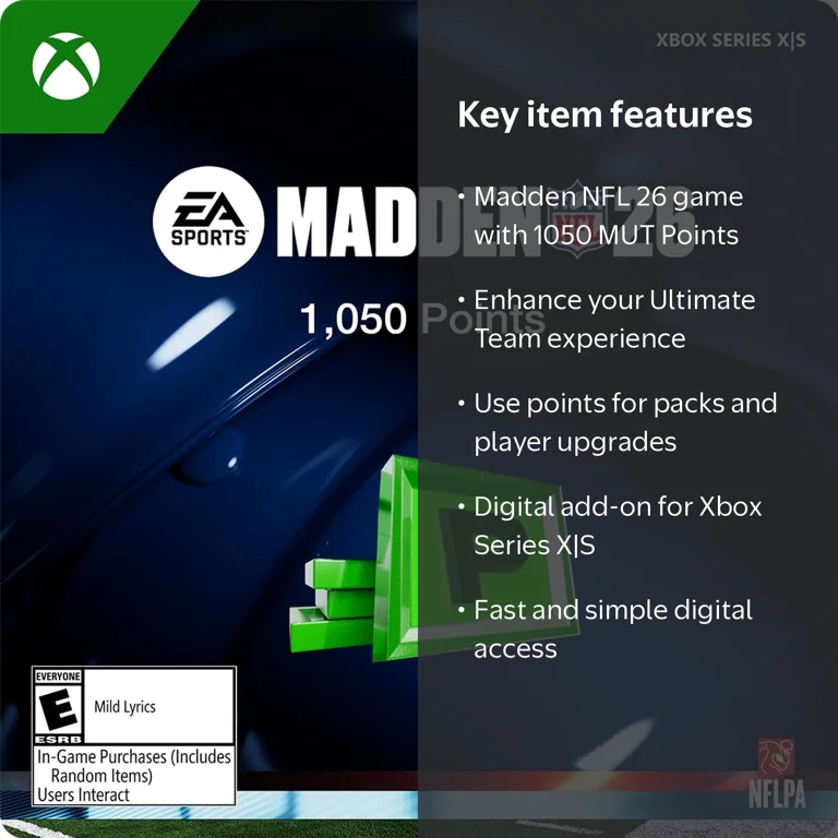 Madden NFL 26: 1050 MUT Points - Xbox Series X - Walmart.com
