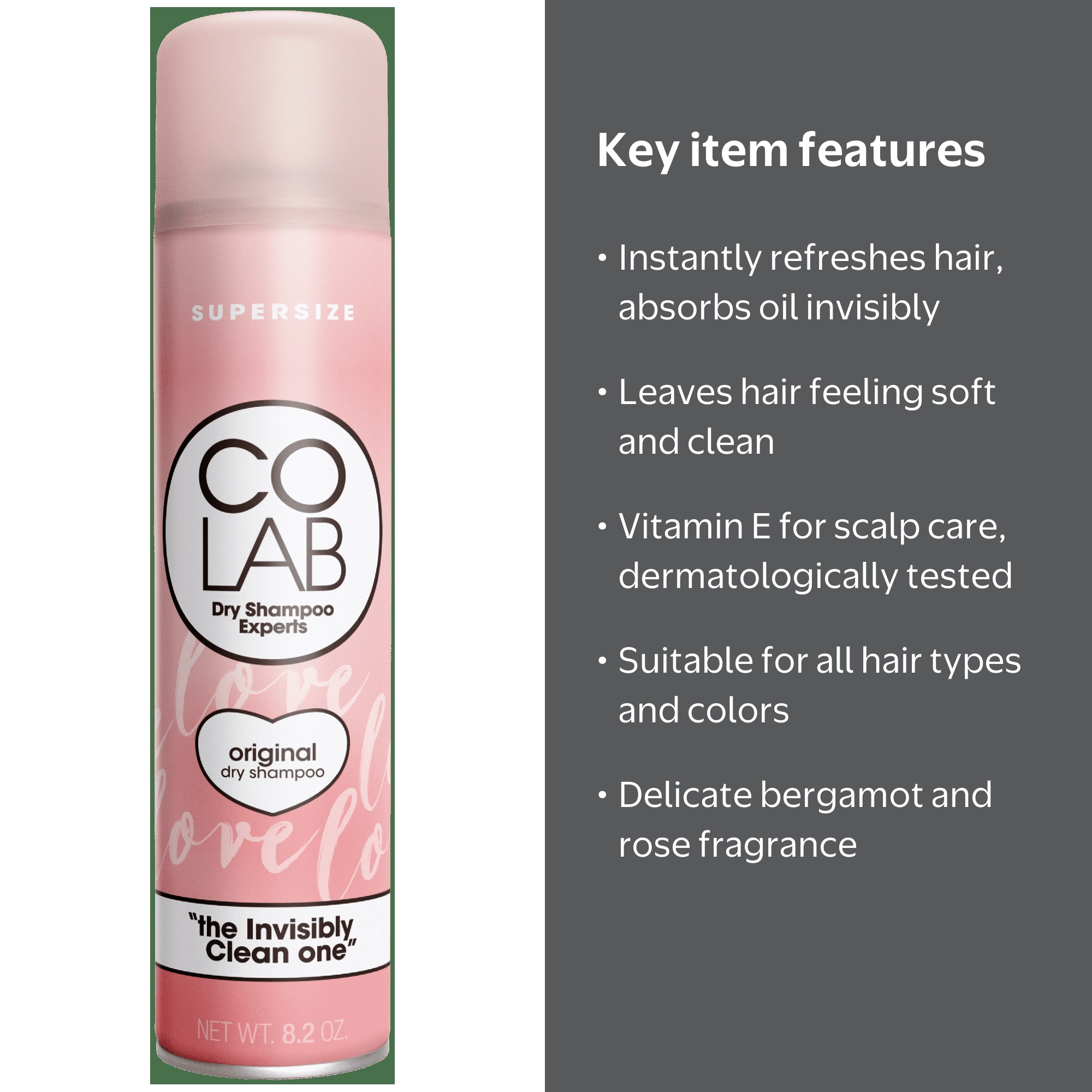 COLAB Dry Shampoo Original Supersize - Bergamot and Rose Scented