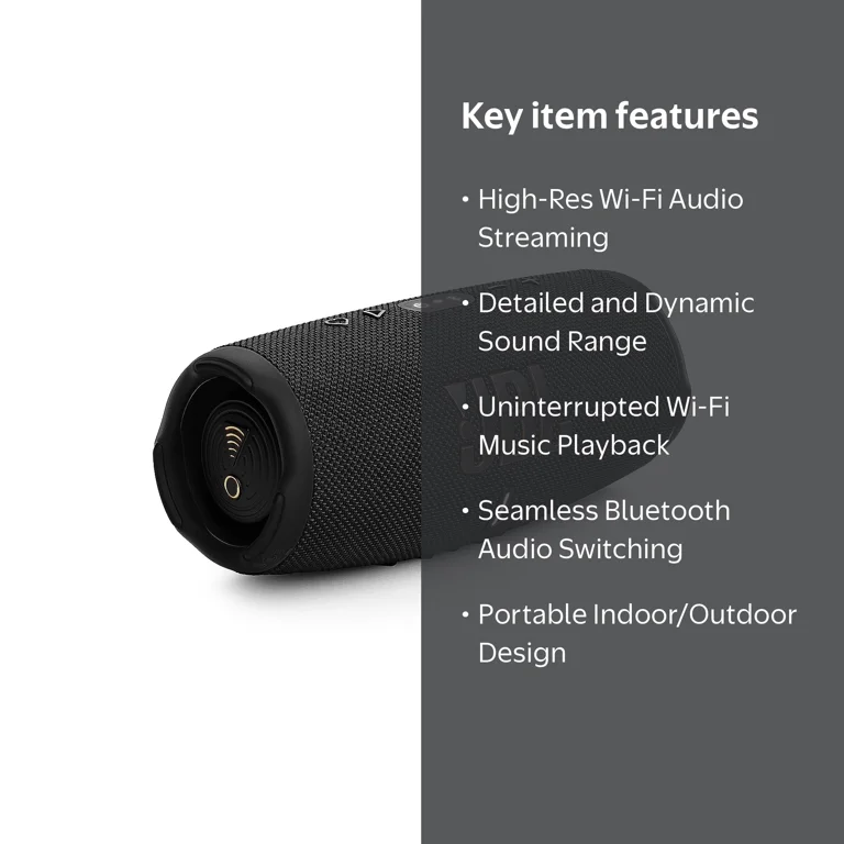 JBL Charge 5 Portable Wi-Fi and Bluetooth Speaker, Black