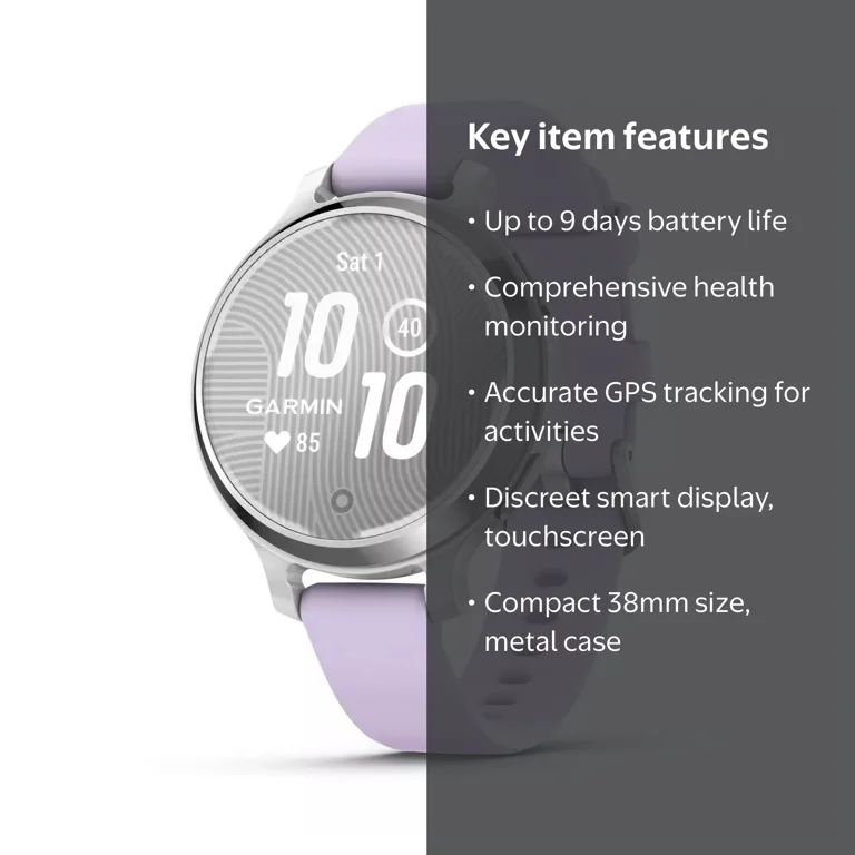 Garmin Lily 2 Active 38 mm Women Stylish GPS Smartwatch Silver