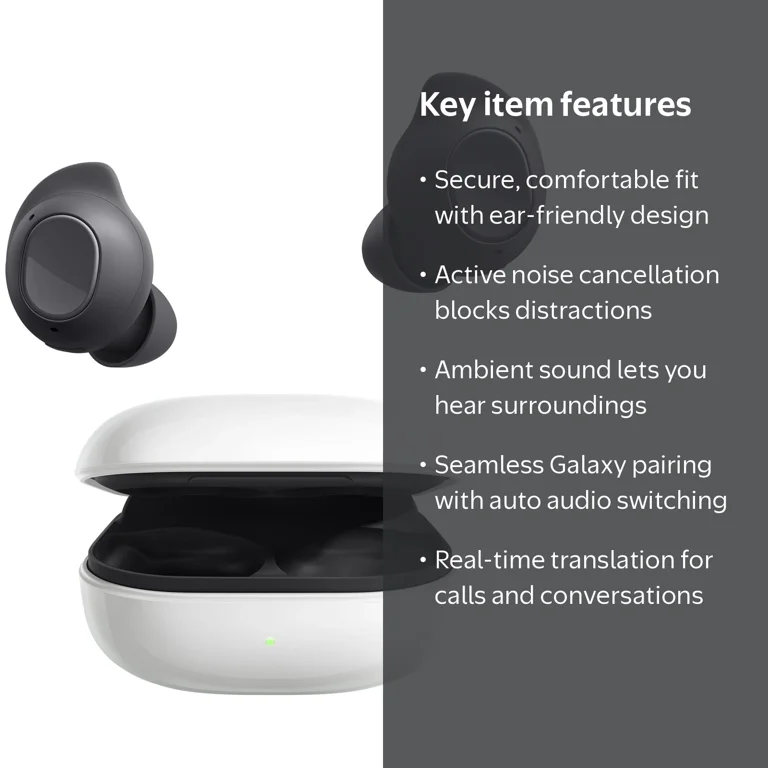 ☆新品未使用☆米国版☆Samsung Galaxy Buds FE 正規品 Samsung, Bluetooth Earbuds, FE with Charging Case, Graphite