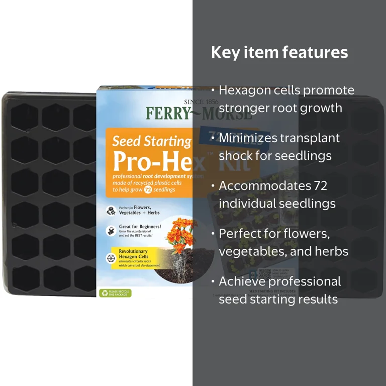 Ferry Morse Pro-Hex Seed Starting Tray, Reusable Plastic Tray for
