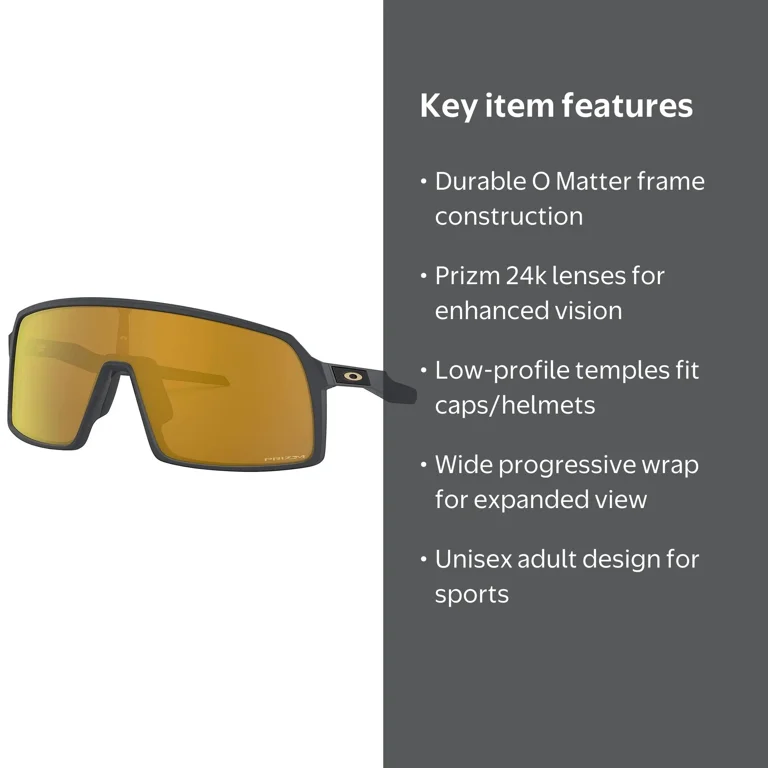 Oakley Sport Sunglasses OO9406-0537 Matte Carbon Prizm 24k Wrap