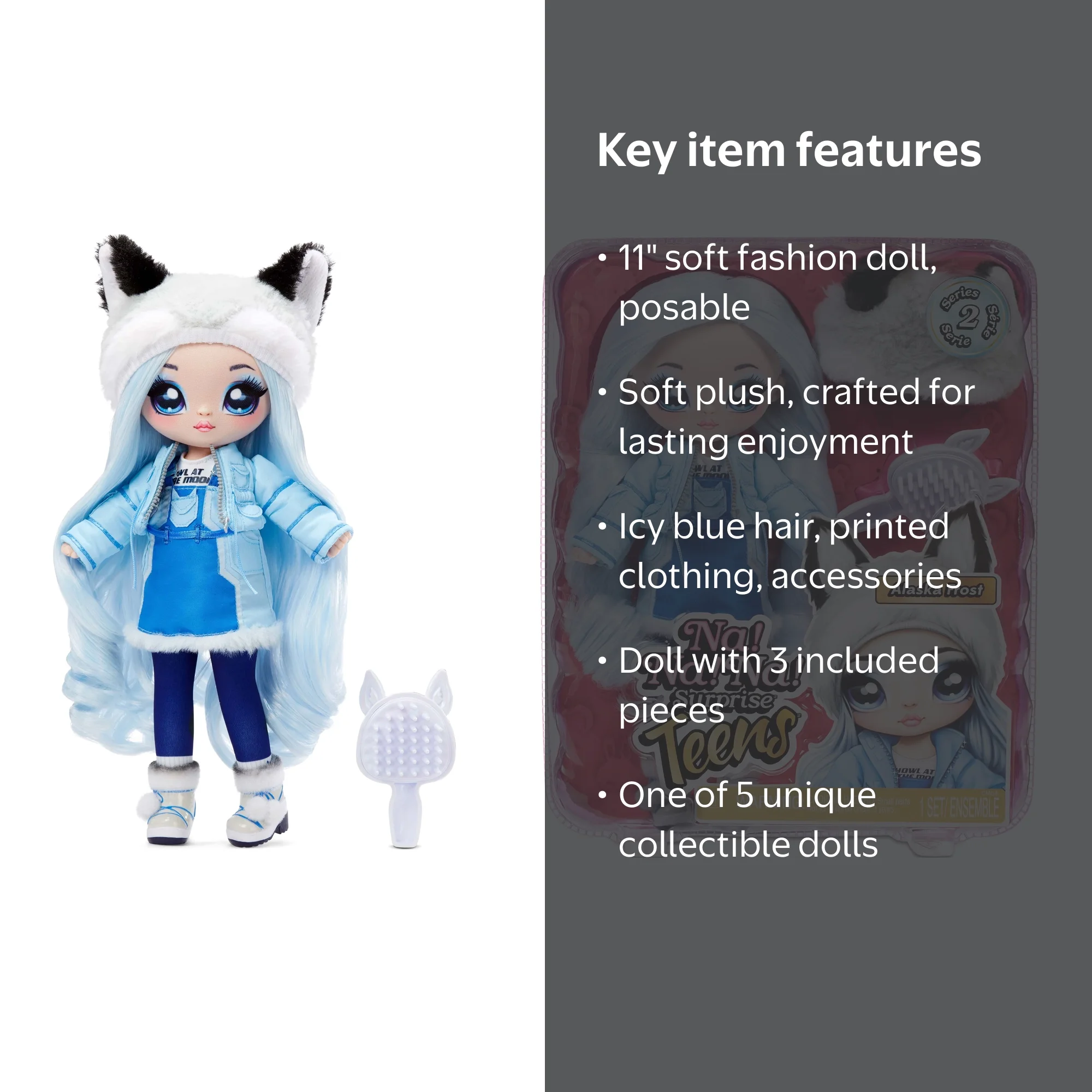 Na! Na! Na! Surprise Teens Fashion Alaska Frost Doll Playset, 3