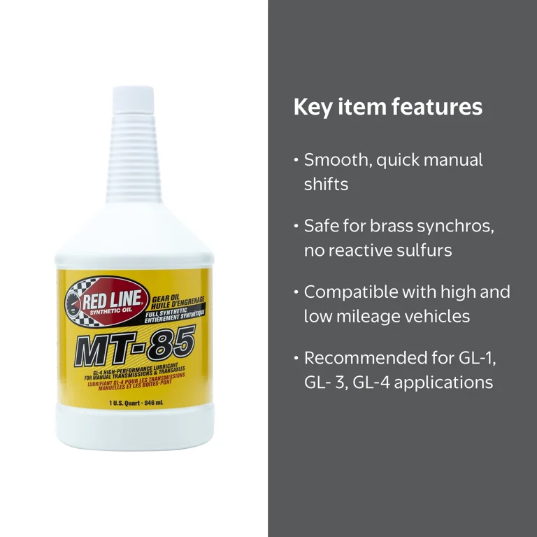 Red Line Synthetic Oil, Gear Oil, 50504, 75W85 GL-4 1 Qt - Walmart.com
