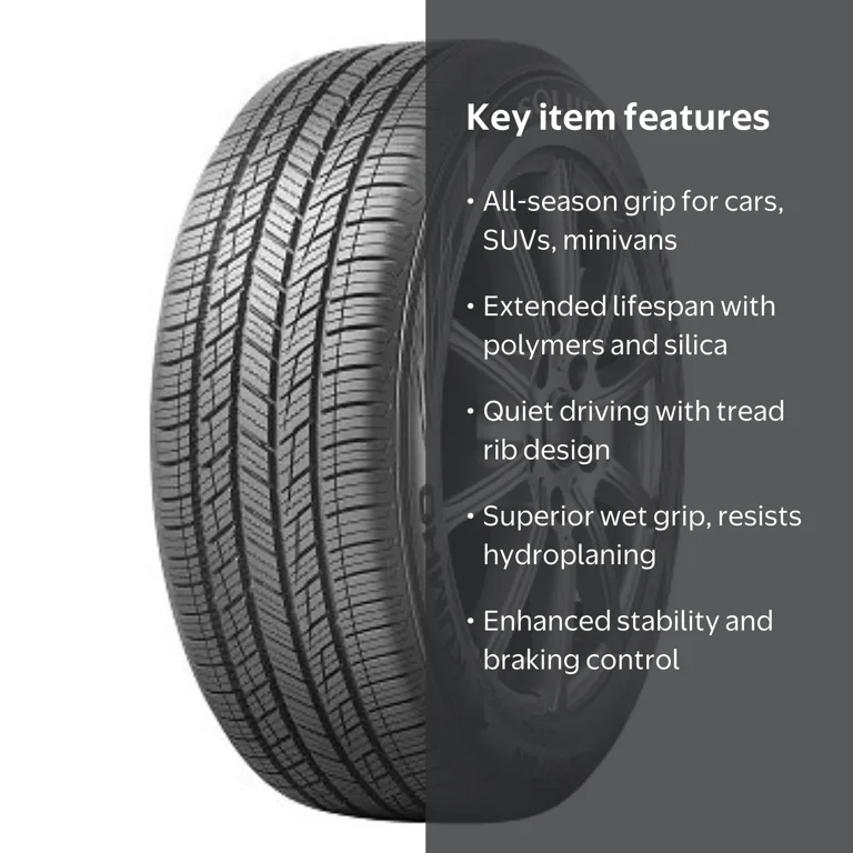 Kumho Solus TA51a Grand Touring All-Season Tire, 195/65R15 91H