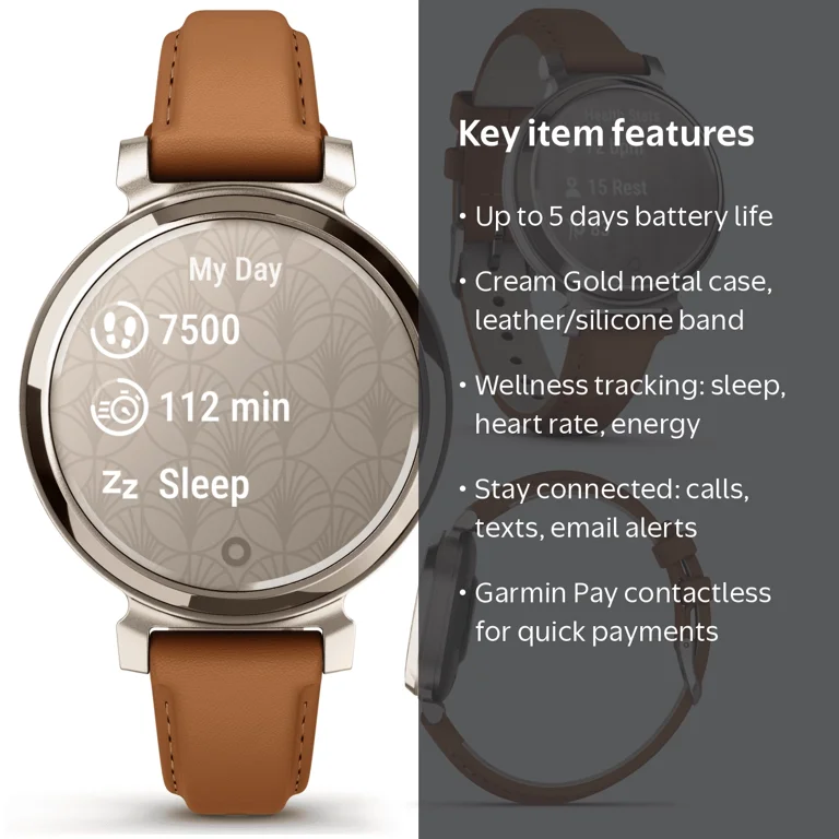 Garmin Lily 2 Classic Smartwatch - Cream Gold, Contactless