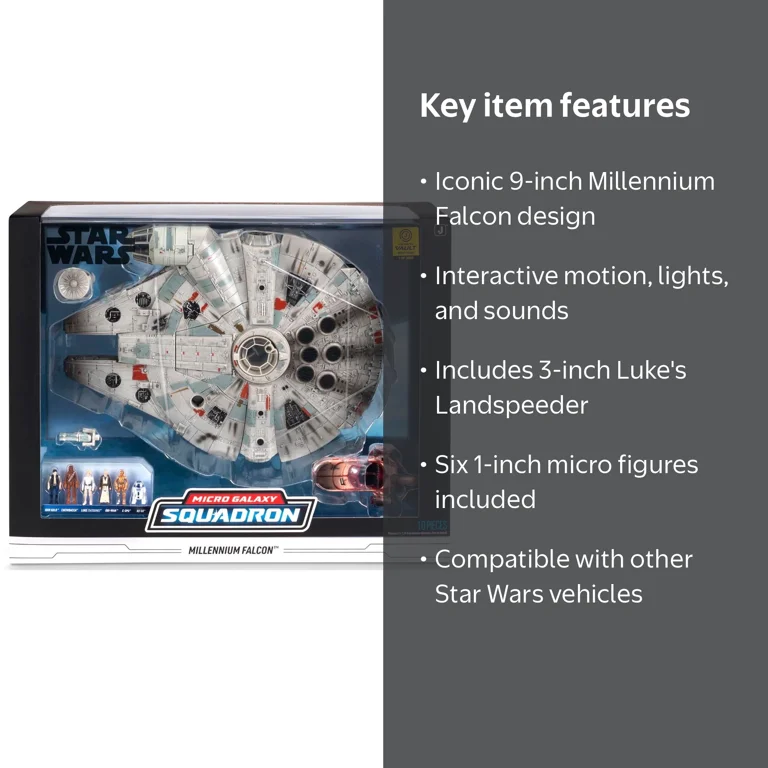 Star Wars Micro Galaxy Squadron Millennium Falcon Playset Vault