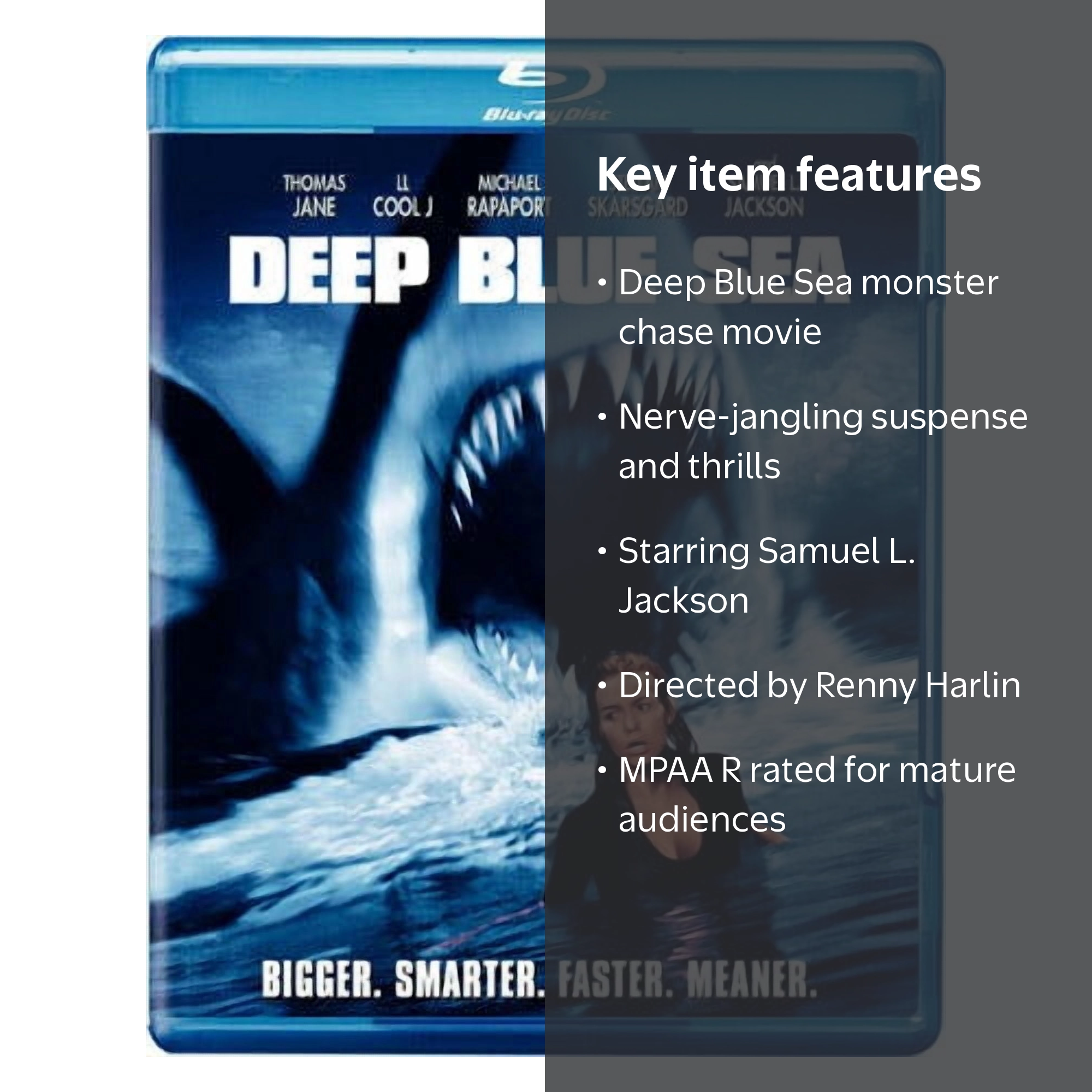 SDS Deep Blue Sea Blu-ray, Renny Harlin, Samuel L. Jackson, R